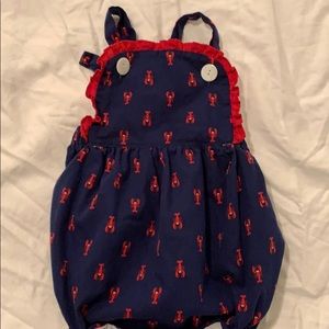 Lobster bubble apron romper
